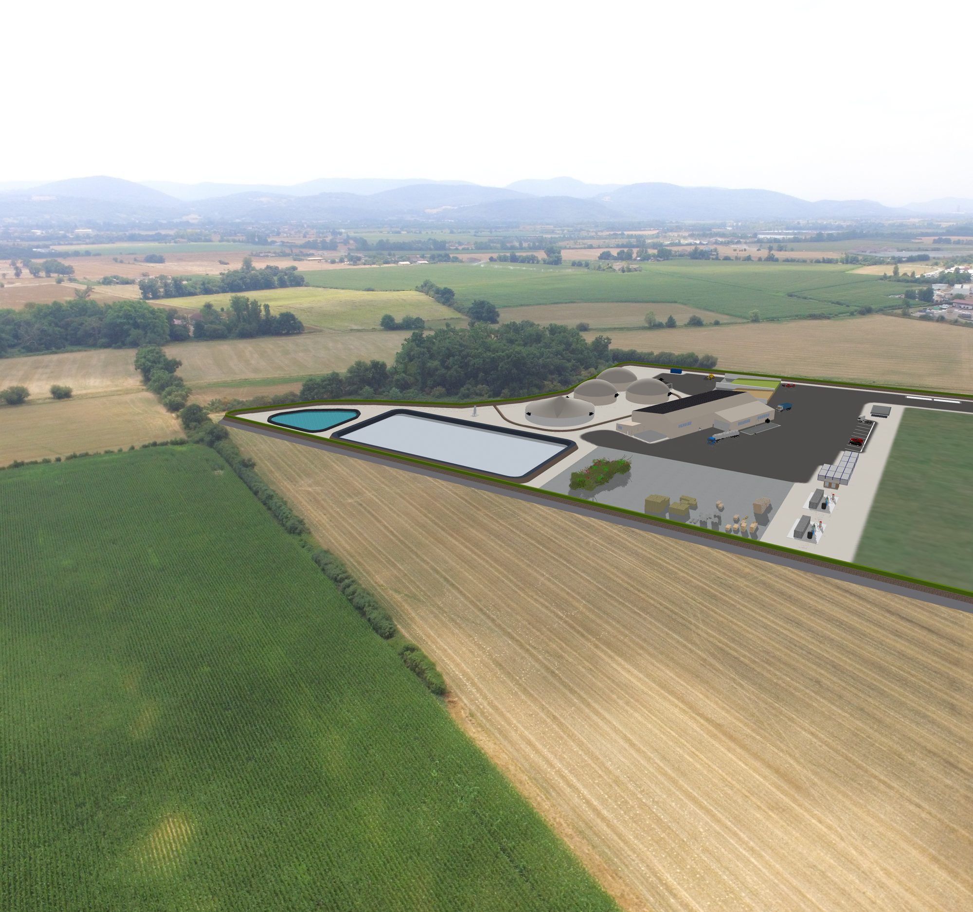 Vue d'architecte de Sud-Waste GARONNE à Cazères, inséré dans le paysage